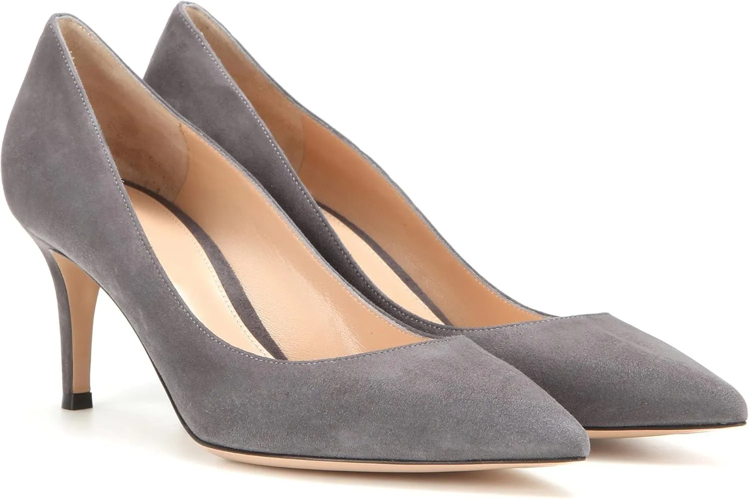 SAMMITOP Women's 6.5cm Classic Kitten Heel Pumps Pointed Toe Mid Heel Dress Shoes