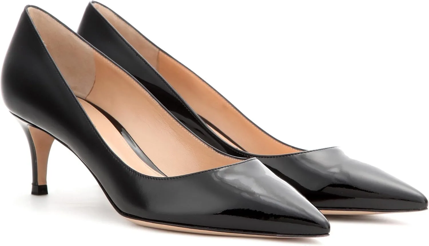 SAMMITOP Women's 6.5cm Classic Kitten Heel Pumps Pointed Toe Mid Heel Dress Shoes