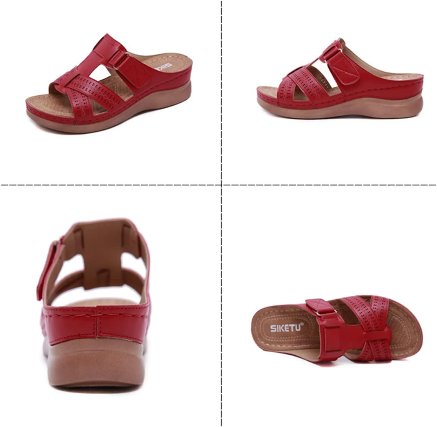 Sandals for Women Wedge Shoes Comfortable Orthopedic Slip On Slipper Sandals Dressy Casual Soft Cushion Slides Sandal Summer Shower Shoes On Feet All Day