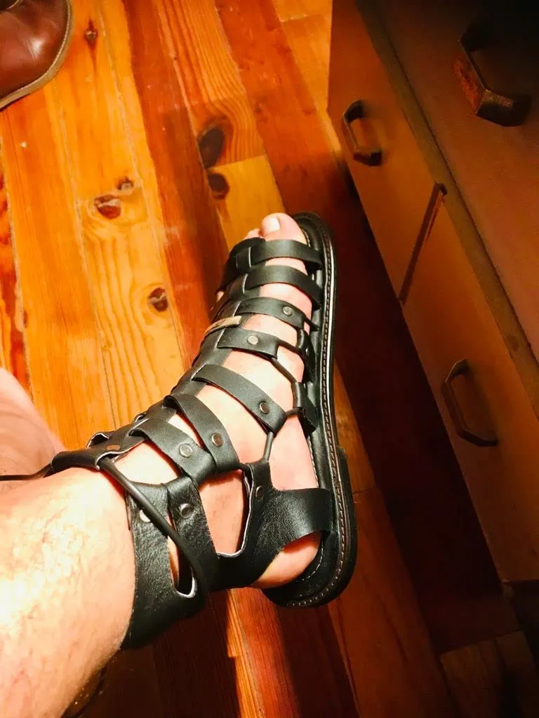 Sandals handcrafted model Ares in goatskin for men made to measure in different colors and sizes (21)