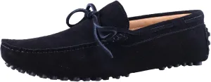 Santimon Men's Suede Leather Driving Walking Moccasins Loafer Lace Shoes