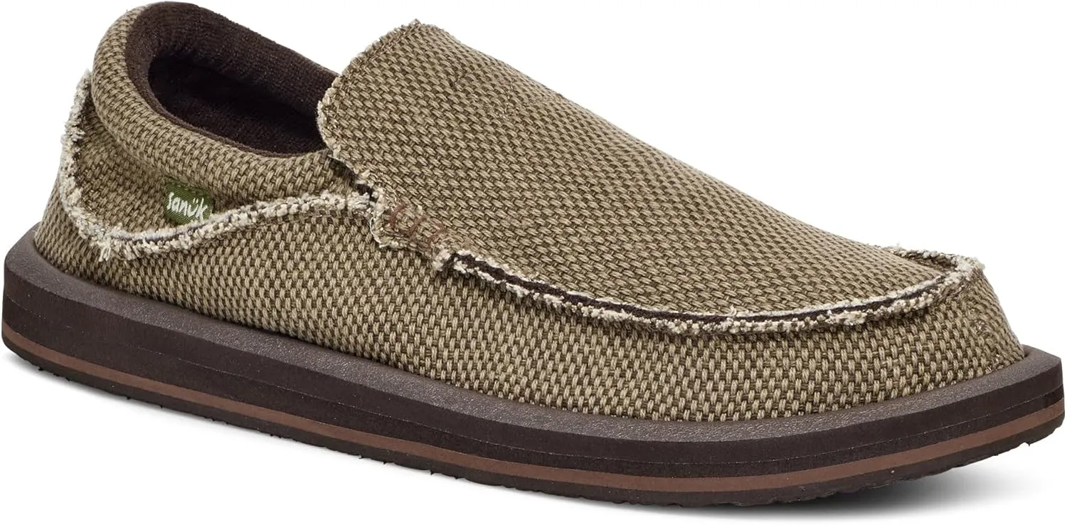 Sanuk Mens Chiba Loafers for Men | Mens Shoes | Slip On Shoes for Men | Men's Slip-on Loafers | Comfort Foam Footbed