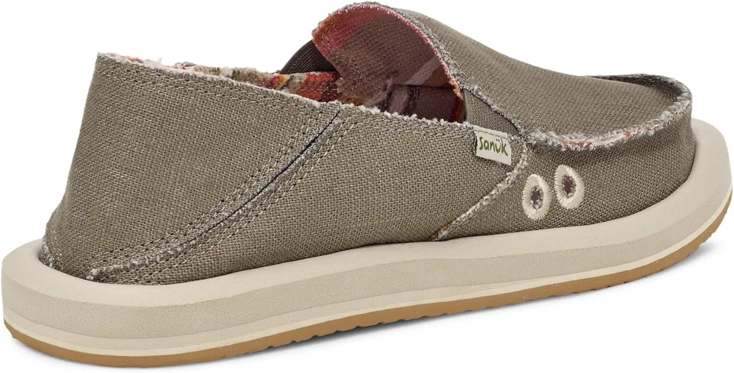 Sanuk Womens Donna Hemp Loafers | Womens Shoes | Slip On Shoes for Women | Women's Slip-on Loafers | Memory Foam Footbed