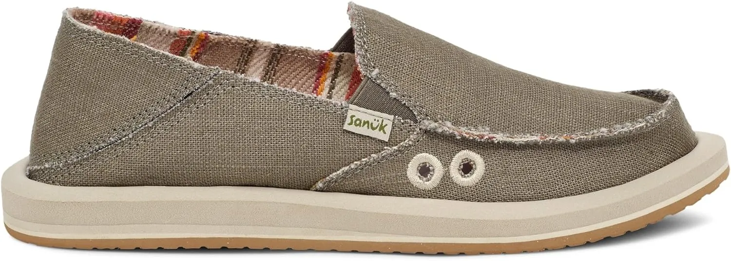 Sanuk Womens Donna Hemp Loafers | Womens Shoes | Slip On Shoes for Women | Women's Slip-on Loafers | Memory Foam Footbed