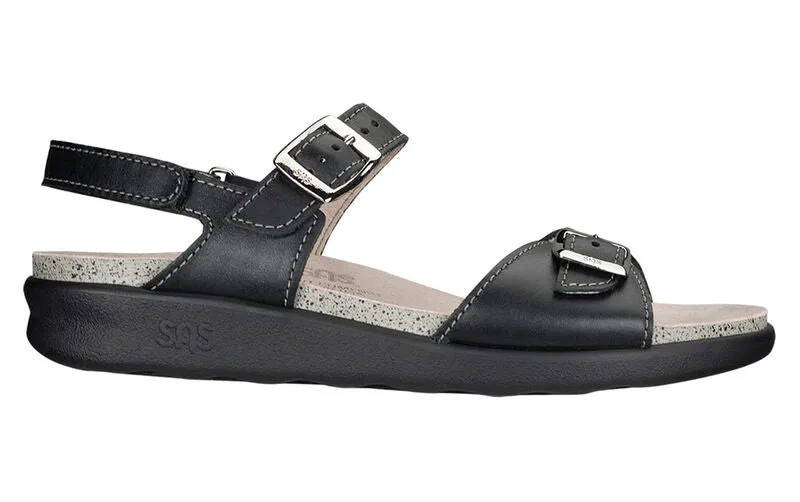 SAS Captiva T-Strap Black @Brandysshoes