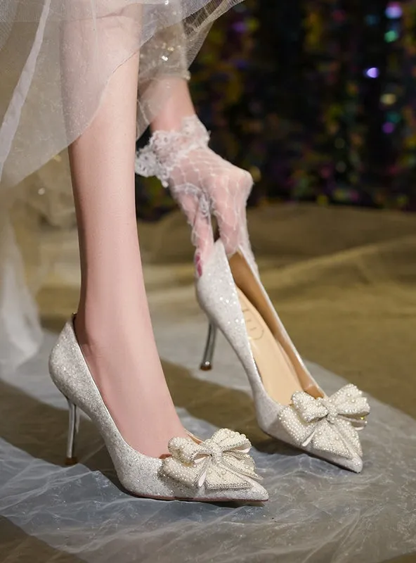 Sequin Pointed High-heeled Stiletto Shoes