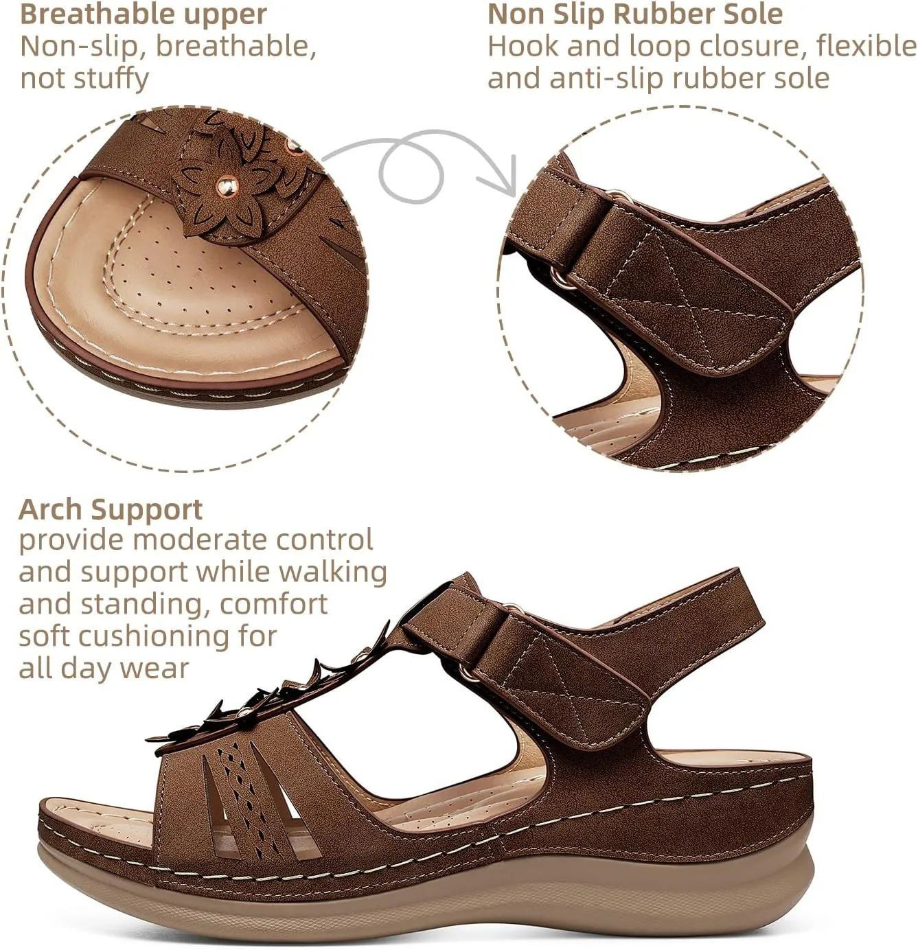 SHIBEVER Wedge Sandals for Women Dressy: Comfortable Summer Platform Casual Dress Women Sandal