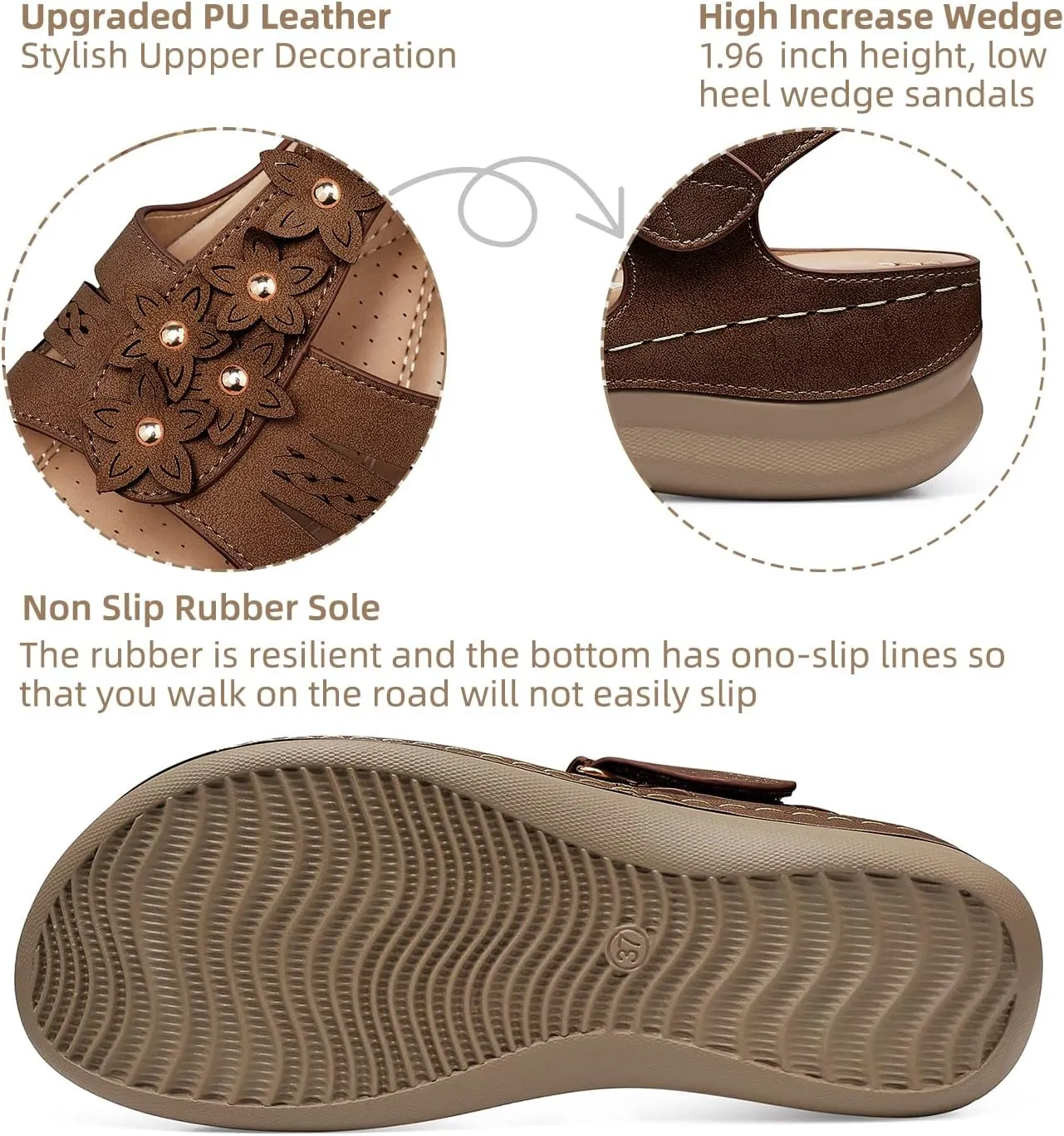 SHIBEVER Wedge Sandals for Women Dressy: Comfortable Summer Platform Casual Dress Women Sandal