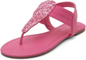 Shoe Land Women's Flat Sandals - Fashion Thong & Gladiator Style with Elastic Strappy String Ankle Strap, Dressy Casual Comfortable Daily Wear, Trendy 2025