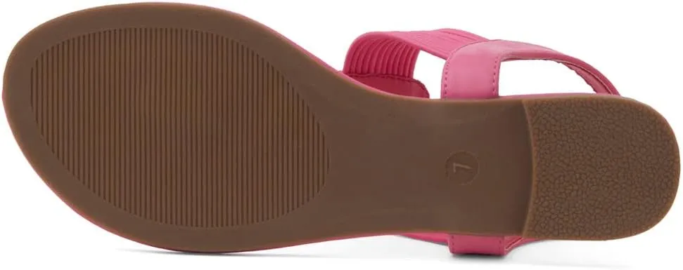 Shoe Land Women's Flat Sandals - Fashion Thong & Gladiator Style with Elastic Strappy String Ankle Strap, Dressy Casual Comfortable Daily Wear, Trendy 2025