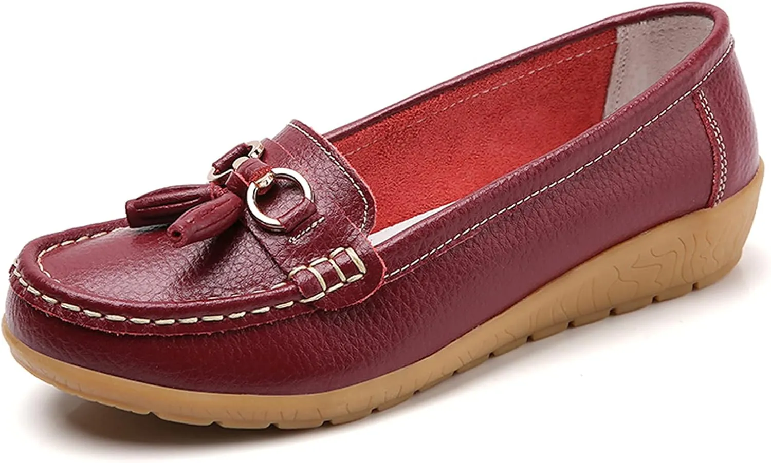 Shoes Loafers for Women Classic Leather Loafers Casual Slip-On Boat Shoes ComfortWalking Moccasins Soft Sole Shoes