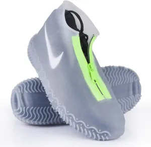 Silicone Waterproof Shoe Covers, reusable upgraded overshoes with waterproof zipper, Resistant Rain Boots Non-Slip Washable Protection for Women, Men (L (Women 7.5-10.5, Men 6.5-9), White)