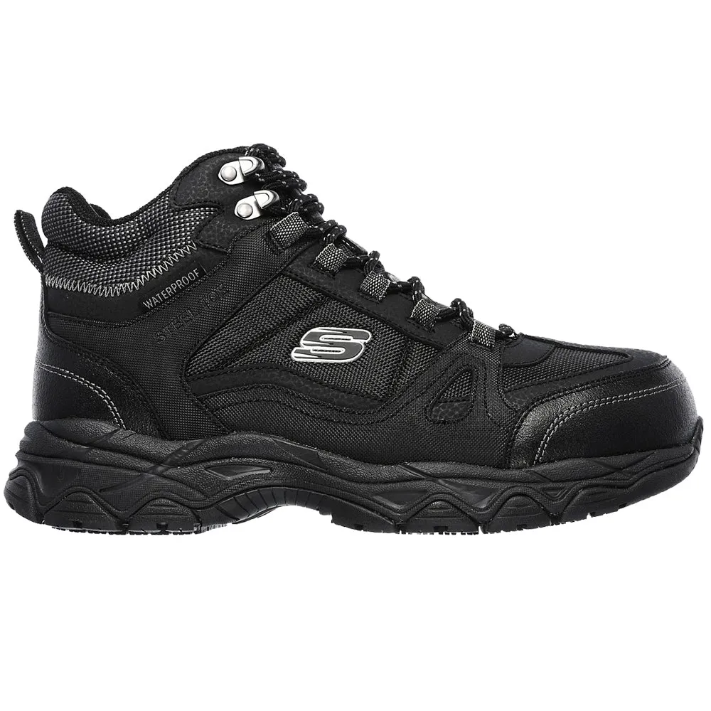 Skechers Ledom Waterproof Safety Steel Toe Cap Boots 77147EC BLK
