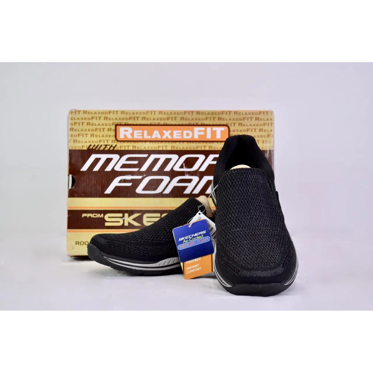 Skechers Men's Relaxed Fit Memory Foam Gomel Shoe Brown 8