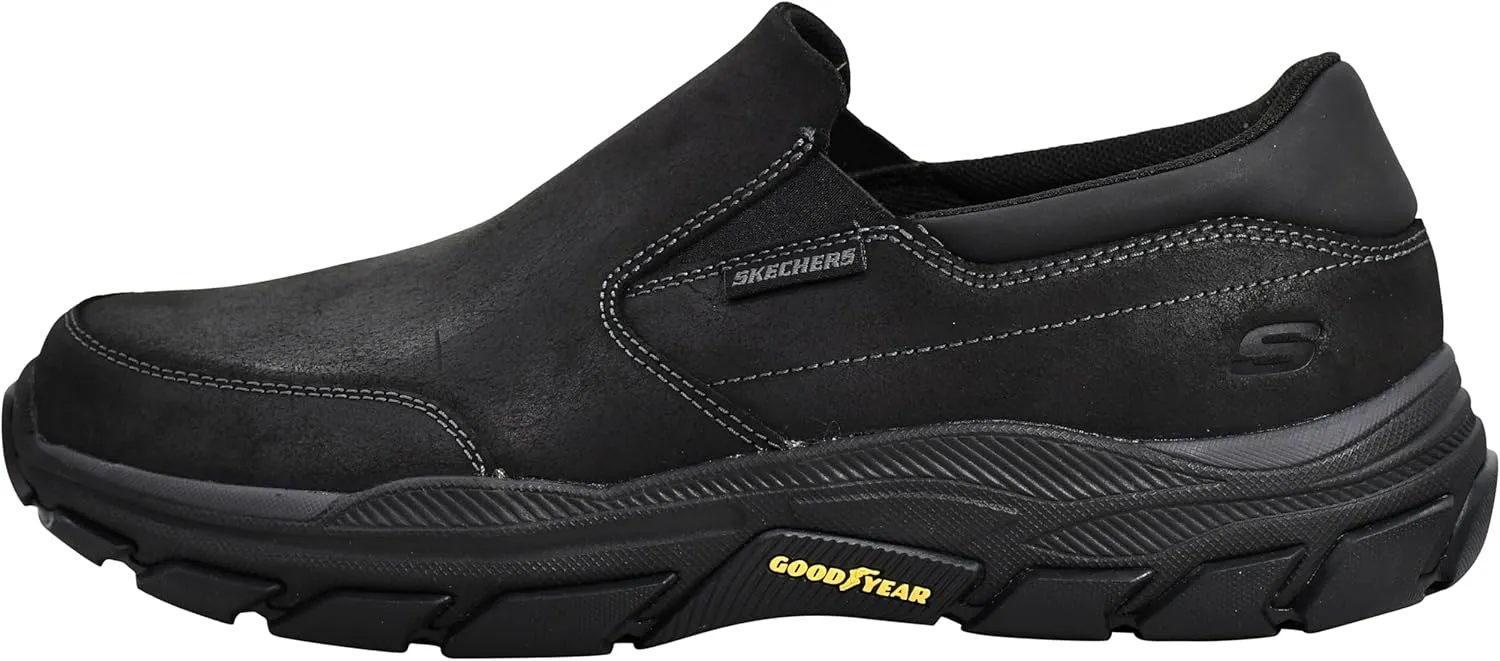 Skechers Men's Respected-Calum Goodyear Rubber Low Profile Leather Slip on with Twin Gore Loafer