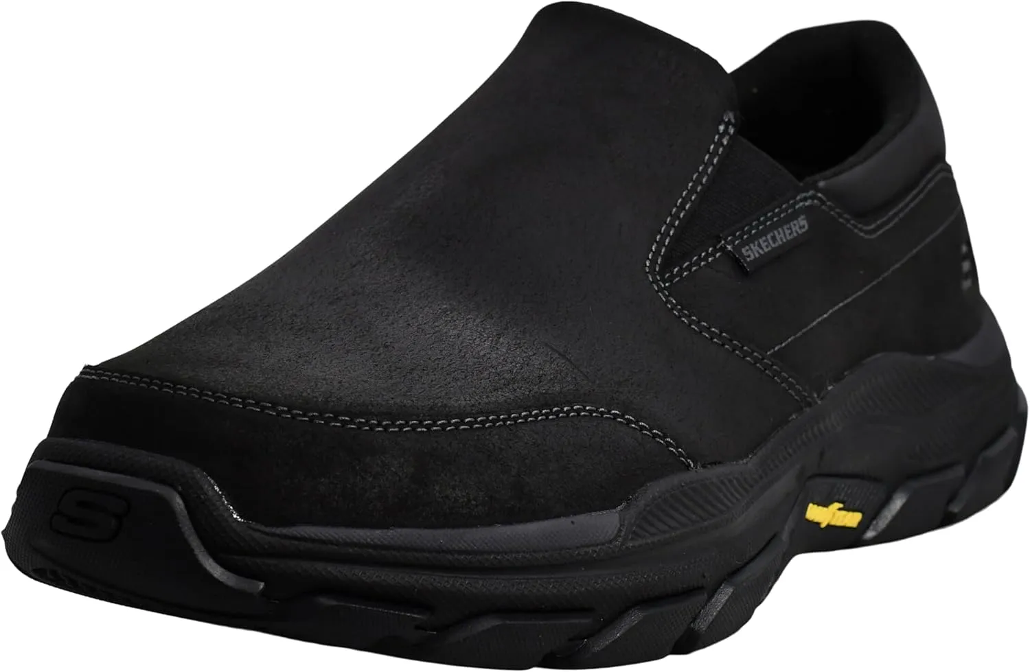 Skechers Men's Respected-Calum Goodyear Rubber Low Profile Leather Slip on with Twin Gore Loafer