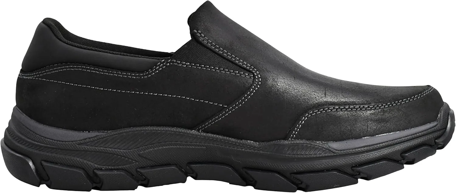 Skechers Men's Respected-Calum Goodyear Rubber Low Profile Leather Slip on with Twin Gore Loafer