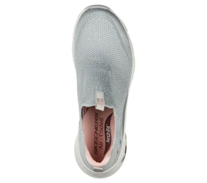 Skechers Womens Arch Fit Keep It Up Grey/Pink