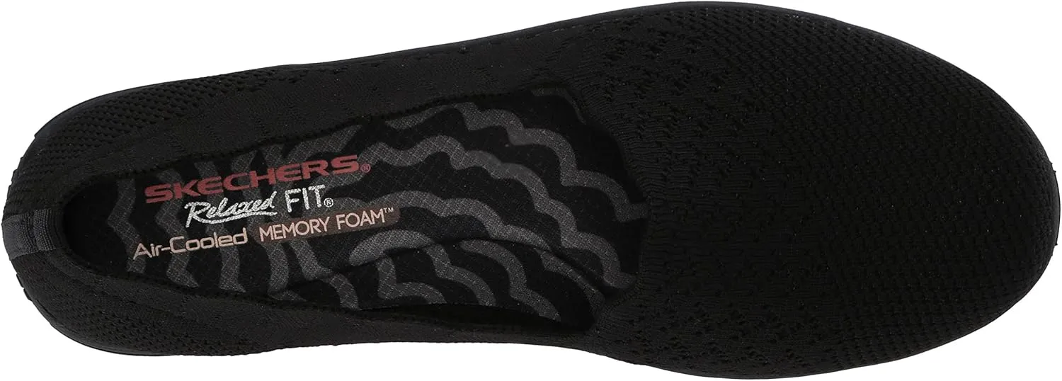 Skechers Women's Reggae Fest-Trail Dame-Scalloped Collar, Engineered Skech-Knit Slip-on Loafer