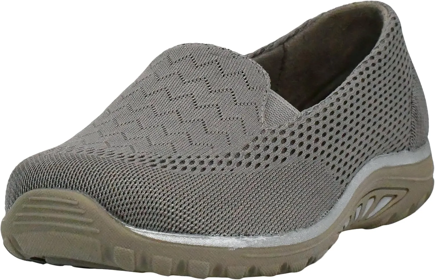 Skechers Women's Reggae Fest-Willows-Wide Loafer Flat, Dark Taupe, 10 W US