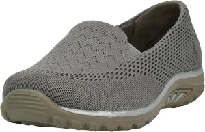 Skechers Women's Reggae Fest-Willows-Wide Loafer Flat, Dark Taupe, 9 W US