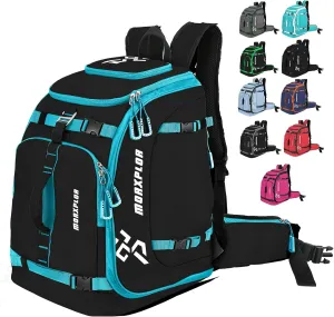 Ski Boot Bag - 65L Padded, Waterproof Ski Travel Backpack for Gear & Accessories