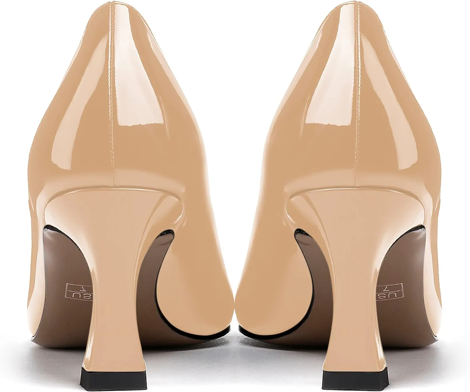 SKYSTERRY Women's Casual Round Toe Patent Bow Slip On Wedding Spool Mid Heel Pumps Shoes 2.5 Inch
