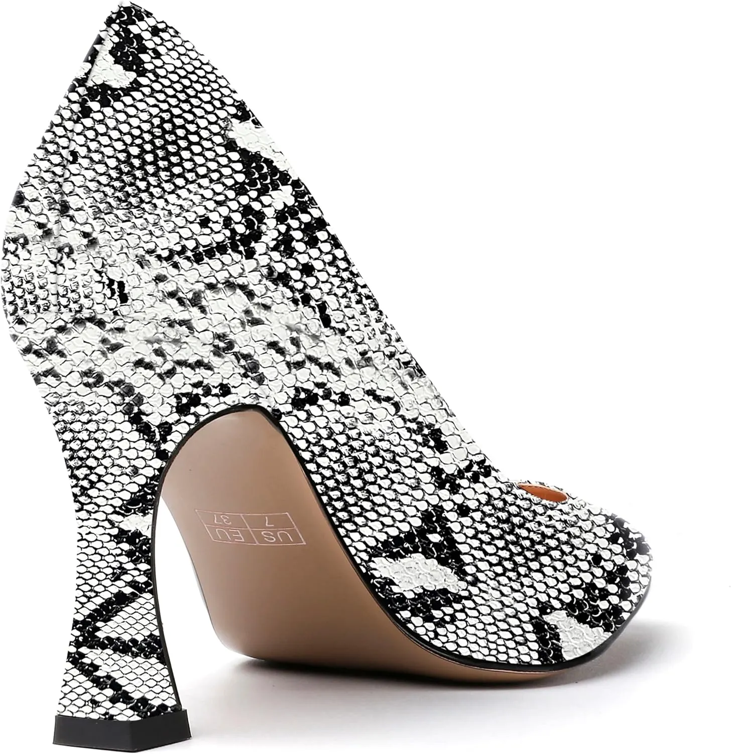 SKYSTERRY Women's Slip On Office Casual Square Toe Patent Spool High Heel Pumps Shoes 3.3 Inch