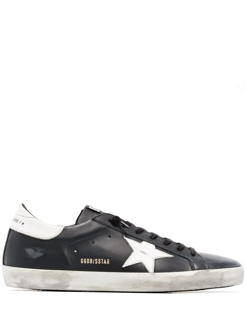 Sleek Black Leather Sneakers