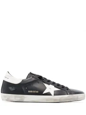 Sleek Black Leather Sneakers