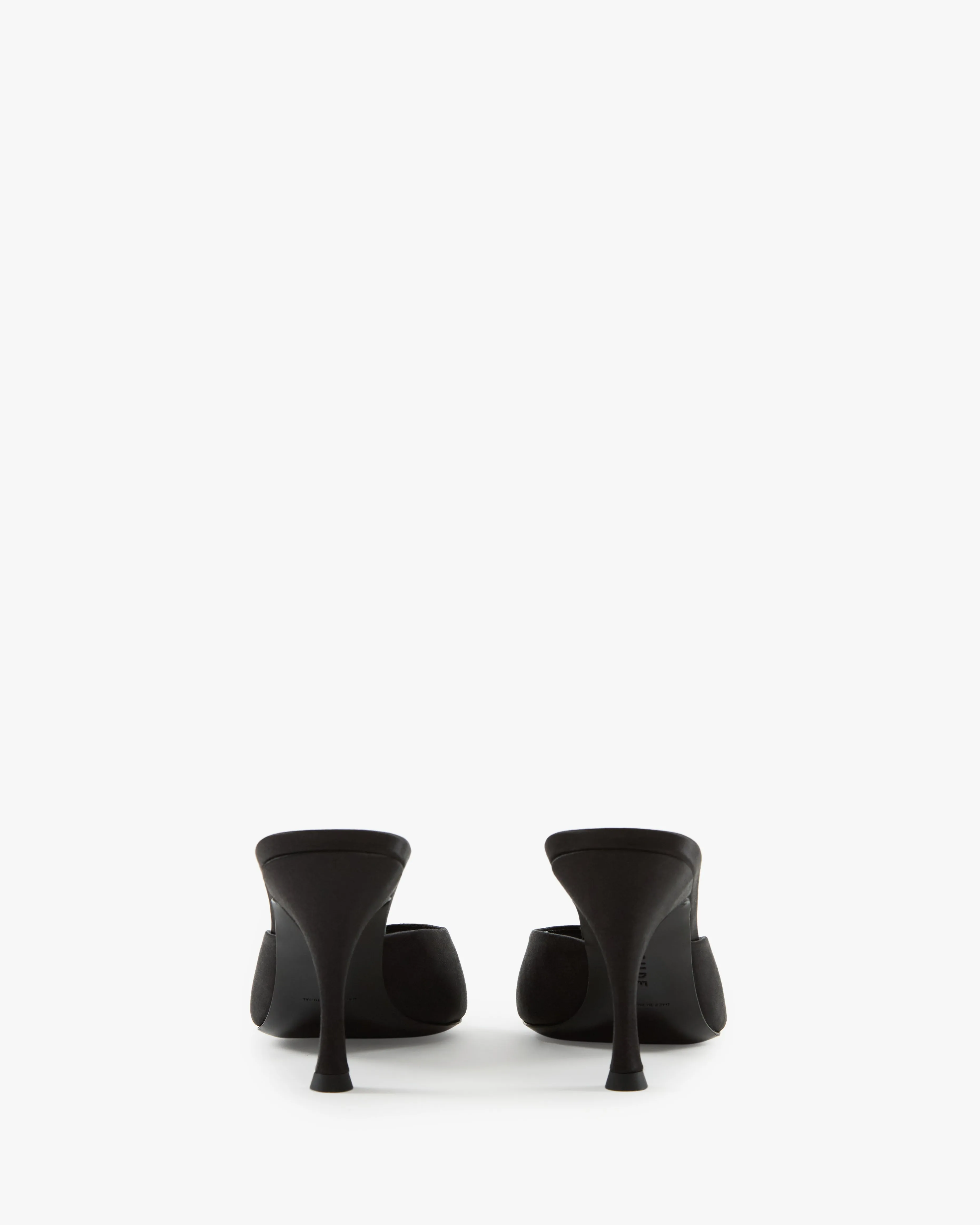 Sleek Mule in Black Silk Satin