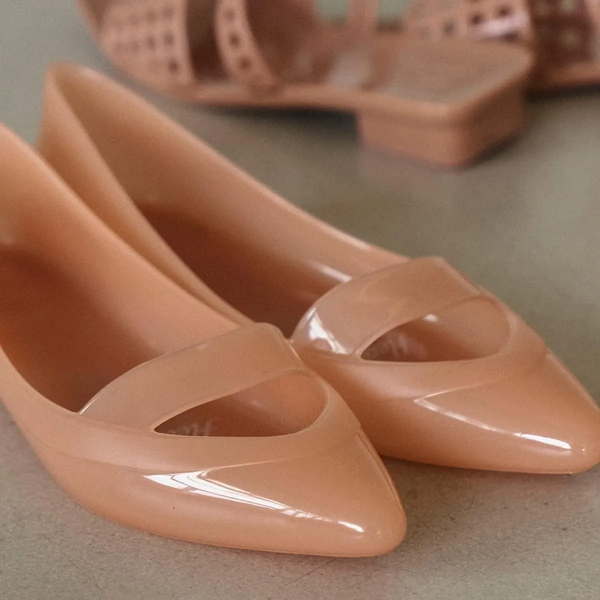 Sleek/Pointed Toe Dress Slip on Jellies, Ballet flats/Jelly Sandal Shoes for Women