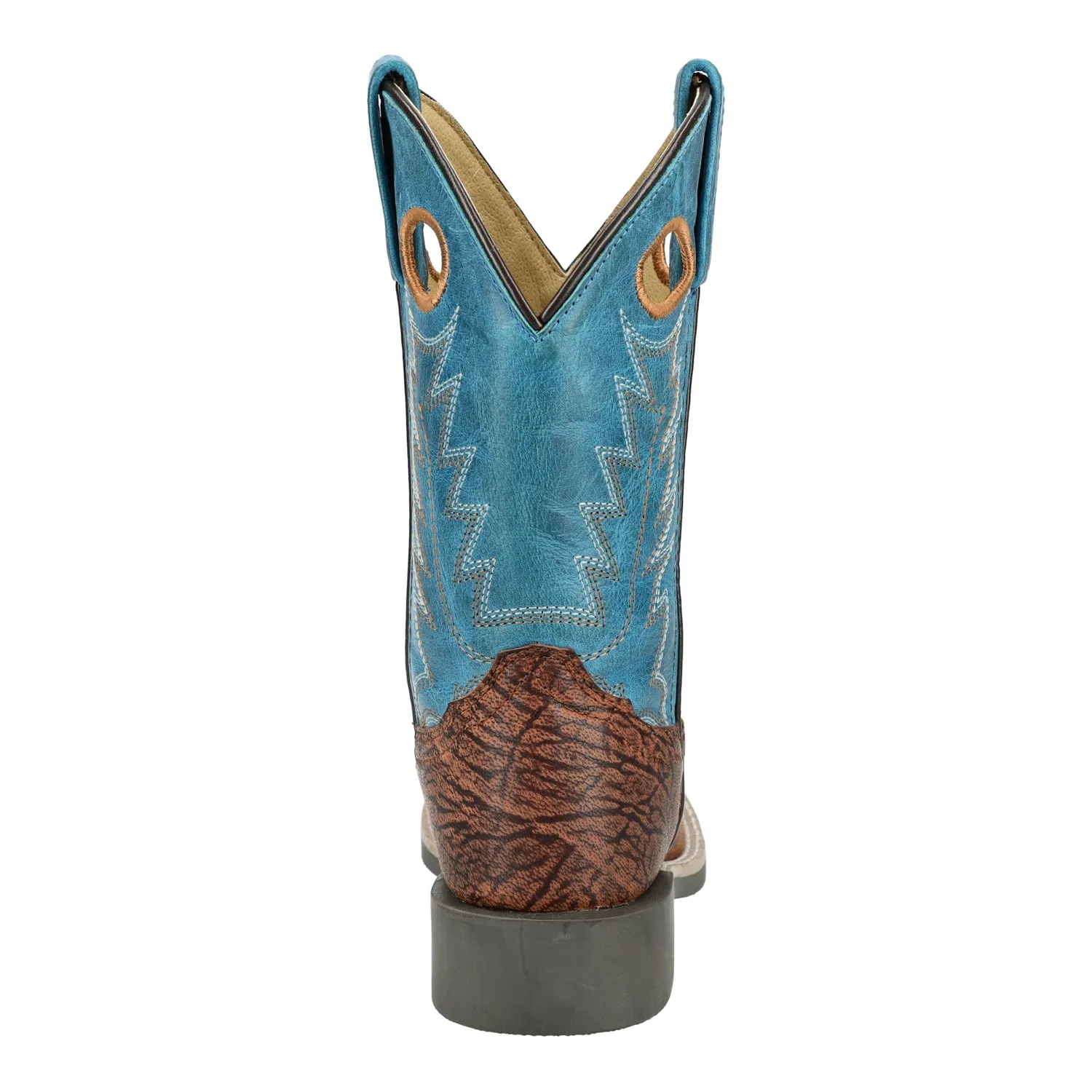 Smoky Mountain Boots Kids Unisex Frontier Brown/Blue Leather Cowboy Boots