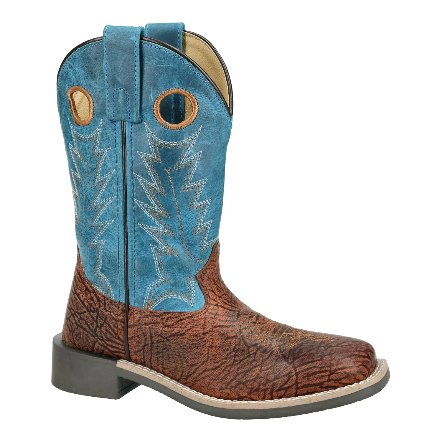 Smoky Mountain Boots Kids Unisex Frontier Brown/Blue Leather Cowboy Boots