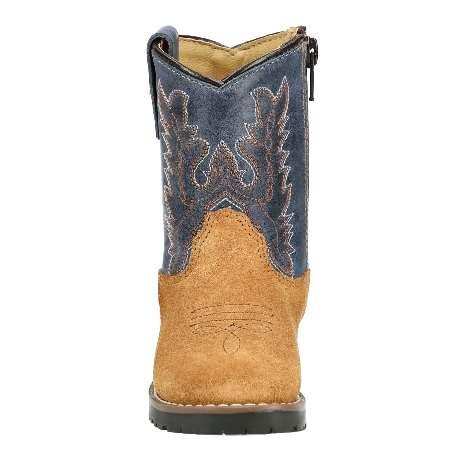 Smoky Mountain Boots Toddler Unisex Autry Tan/Blue Leather Cowboy Boots