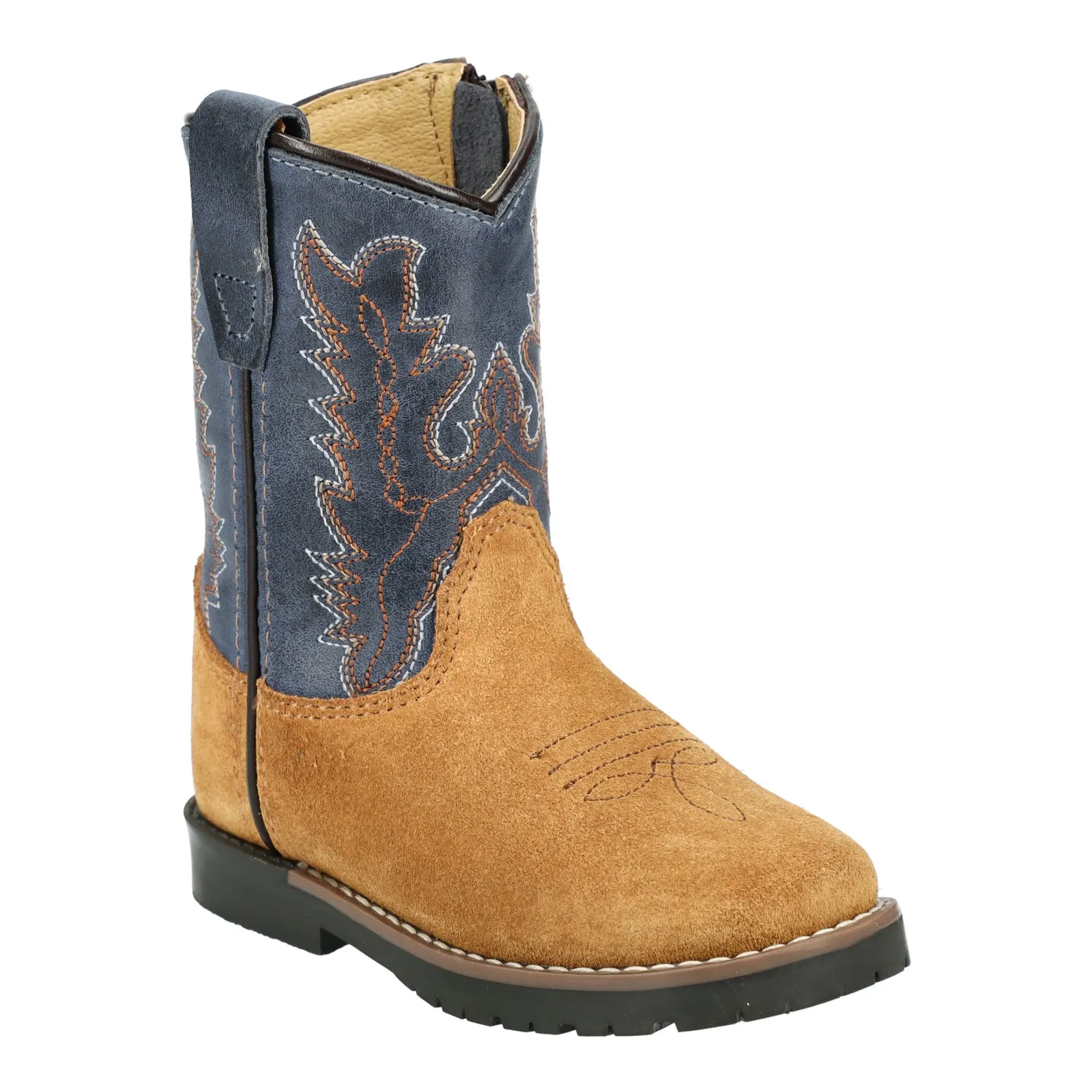 Smoky Mountain Boots Toddler Unisex Autry Tan/Blue Leather Cowboy Boots