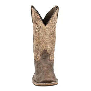 Smoky Mountain Boots Womens Oasis Vintage Chocolate/Tan Leather Cowboy Boots