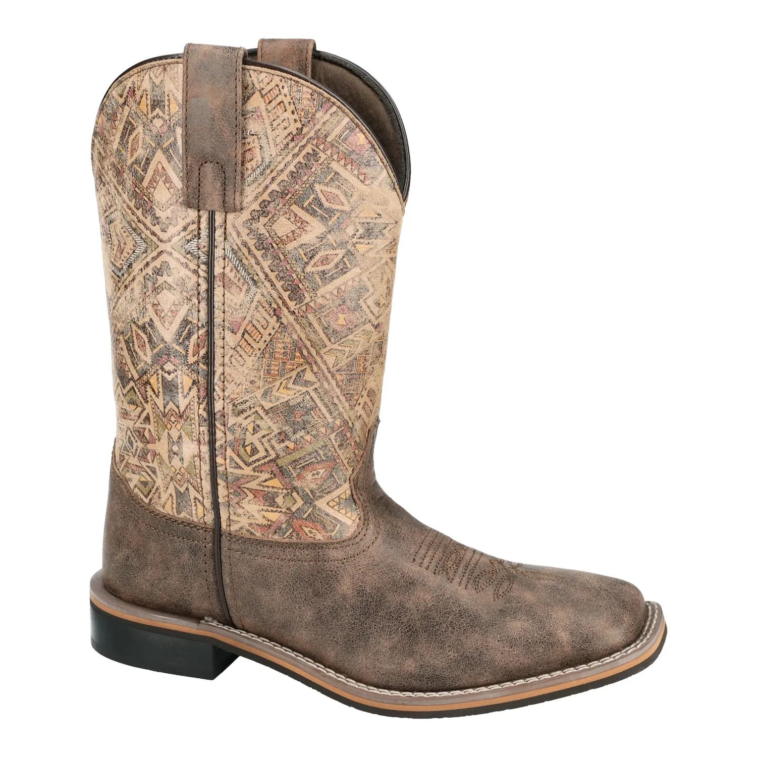 Smoky Mountain Boots Womens Oasis Vintage Chocolate/Tan Leather Cowboy Boots