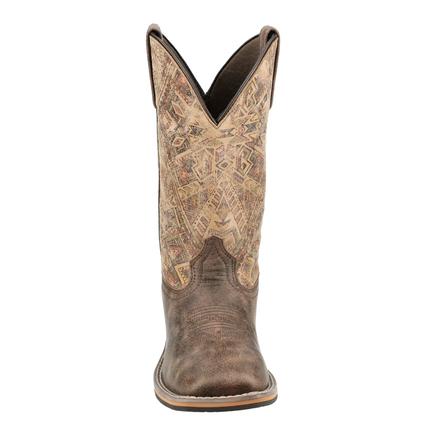 Smoky Mountain Boots Womens Oasis Vintage Chocolate/Tan Leather Cowboy Boots