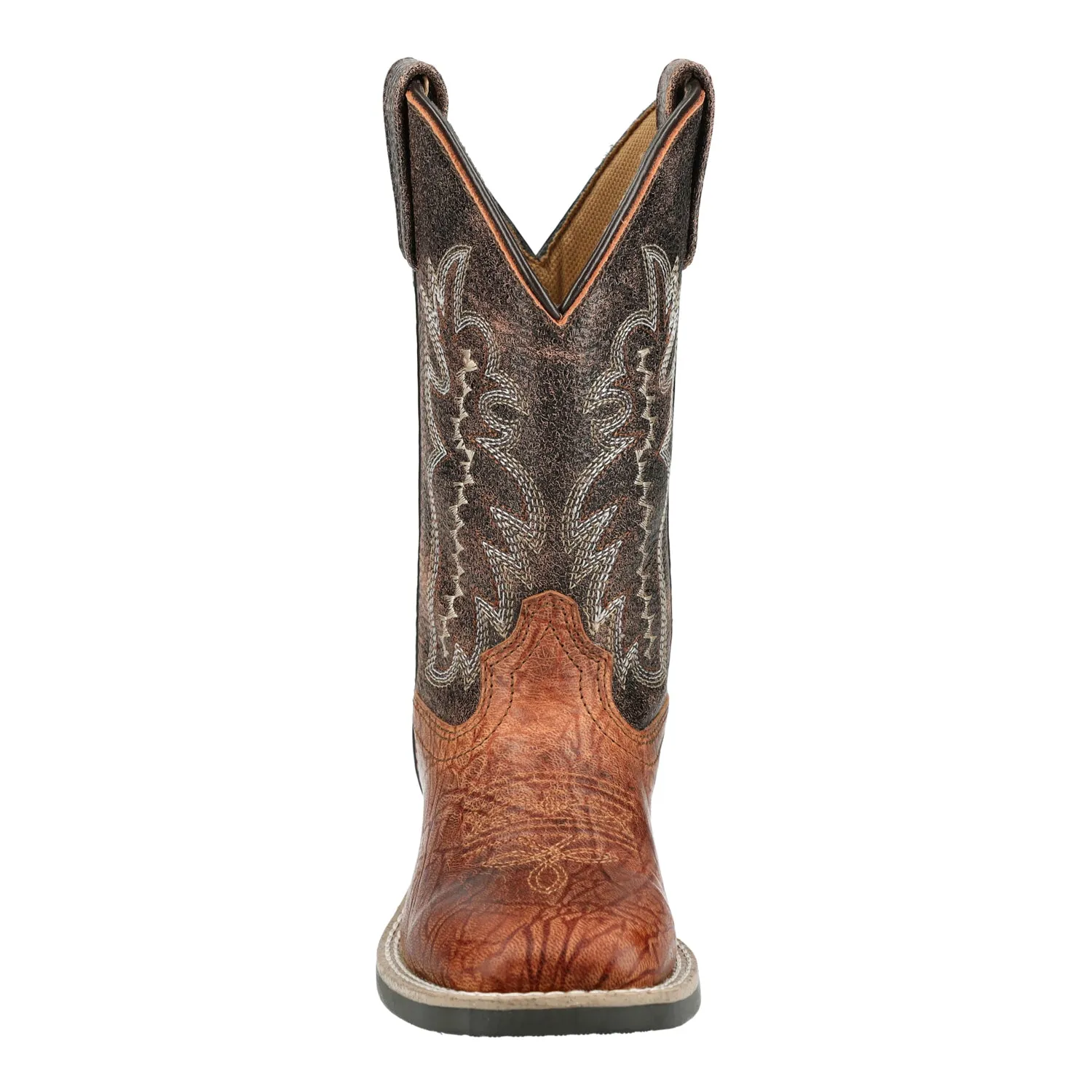 Smoky Mountain Boots Youth Unisex Presley Cognac/Vtg Brown Leather Cowboy Boots
