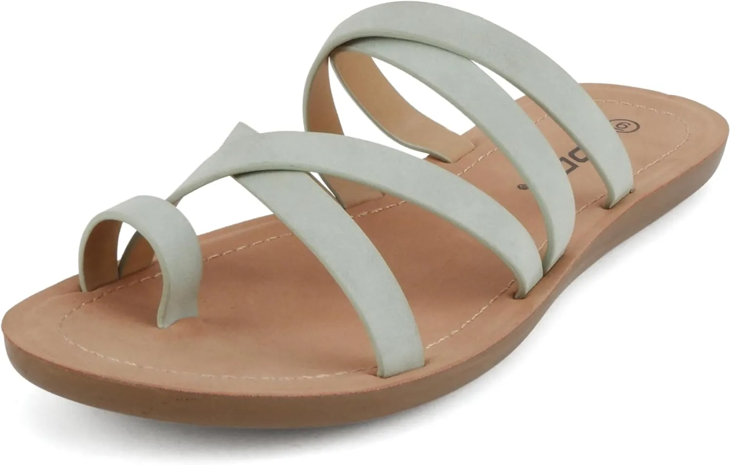 Soda ISABEL ~Women Fashion Comfortable Slip On Flat Cross bands Toe Ring Fashion Sandals