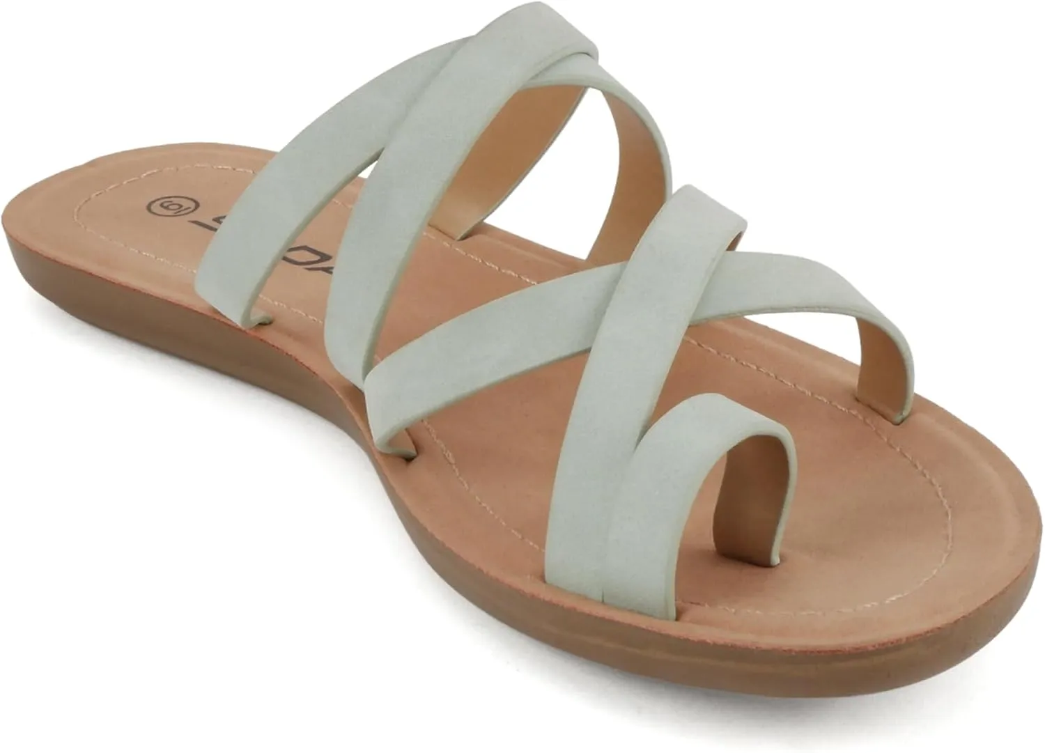 Soda ISABEL ~Women Fashion Comfortable Slip On Flat Cross bands Toe Ring Fashion Sandals