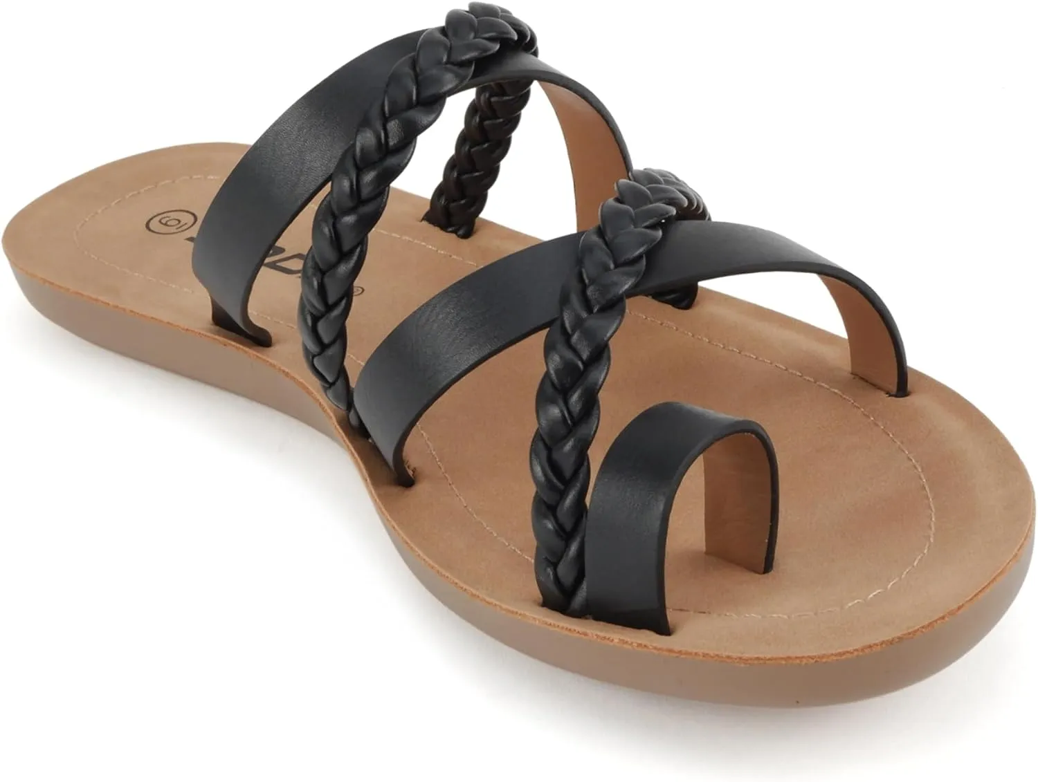 Soda ISABEL ~Women Fashion Comfortable Slip On Flat Cross bands Toe Ring Fashion Sandals