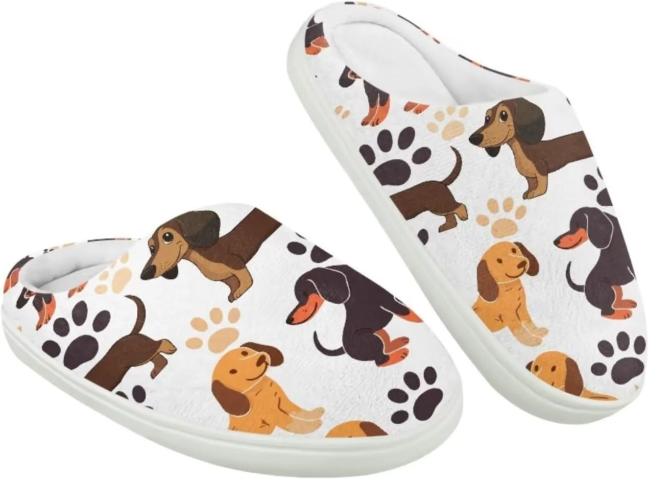 Soft Cozy Slippers for Girls Comfort Warm Home Shoes Cute Animals Print House Slippers Non Slip Plush Slippers Washable for Indoor Outdoor US 9-15