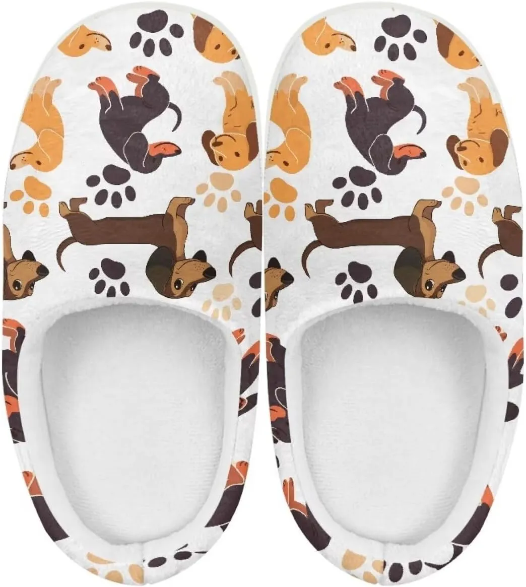 Soft Cozy Slippers for Girls Comfort Warm Home Shoes Cute Animals Print House Slippers Non Slip Plush Slippers Washable for Indoor Outdoor US 9-15