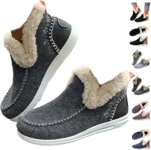 Soft Plush Slip-On Sneakers for Cozy Feet, Soft Plush Sneaker Slippers Warm Cozy Micro Suede Slipper Boots for Women