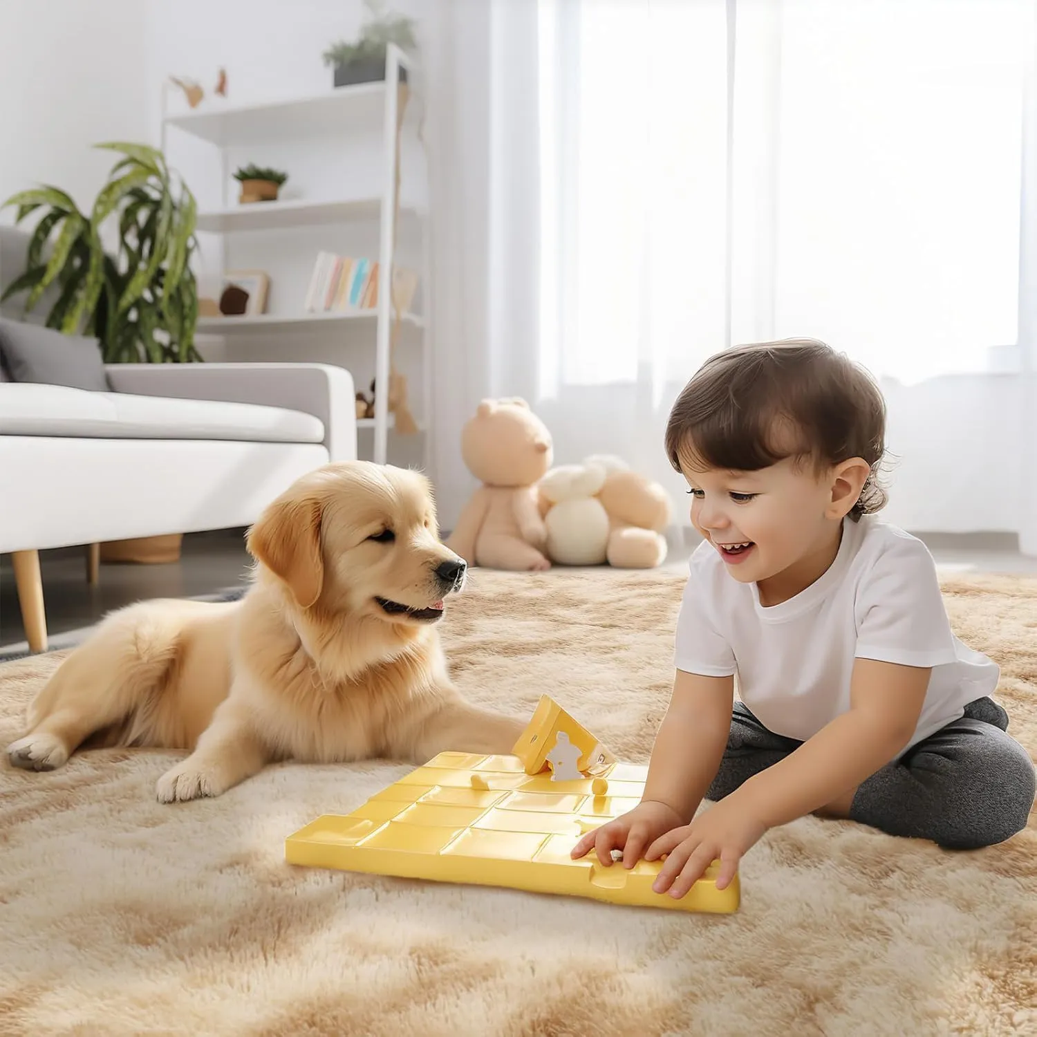 Sour Lemon 8x10 Area Rugs for Bedroom, Living Room Fluffy Rug, Large Area Rug Shag Shaggy Carpet Soft Plush Furry Bedside Rugs, Machine Washable Area Rugs for Kids Girls Boys Home Decor Anti Slip