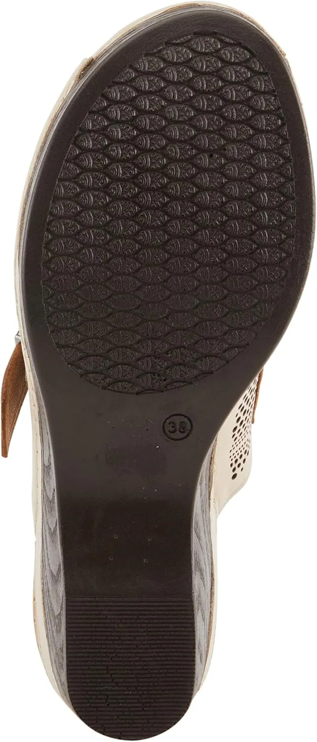 Spring Step MOMELLE Women's Perforated Leather Wedge Slide Sandals - Chic Style, Comfortable Elegance