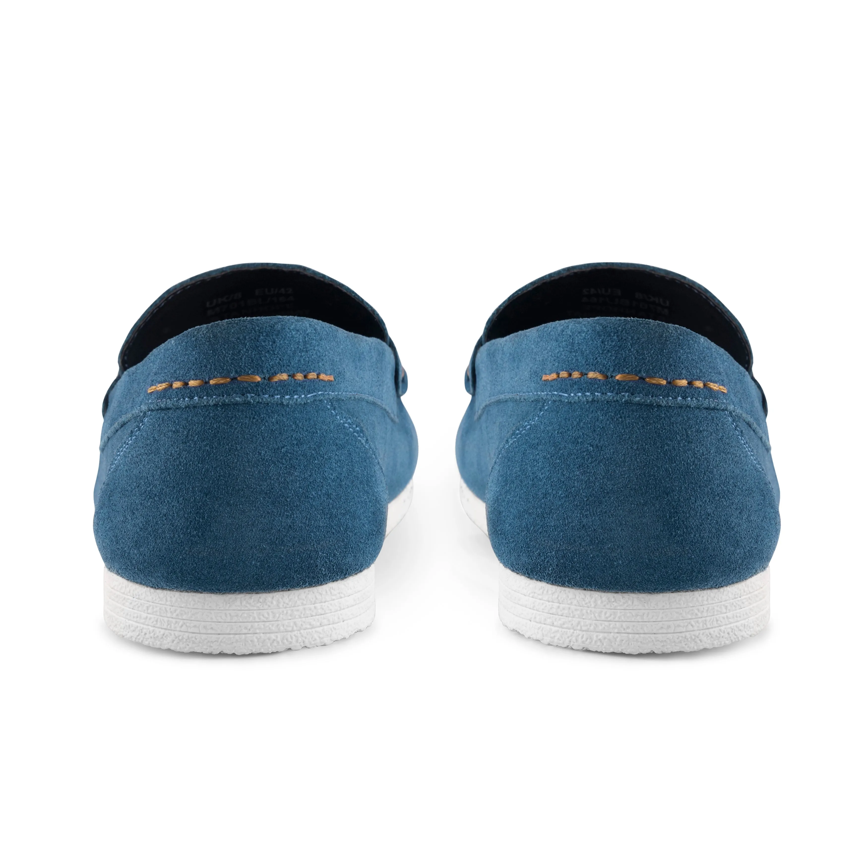 Stanhope Suede Leather Penny Loafers - Blue