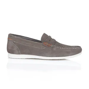 Stanhope Suede Leather Penny Loafers - Grey